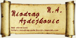 Miodrag Azdejković vizit kartica